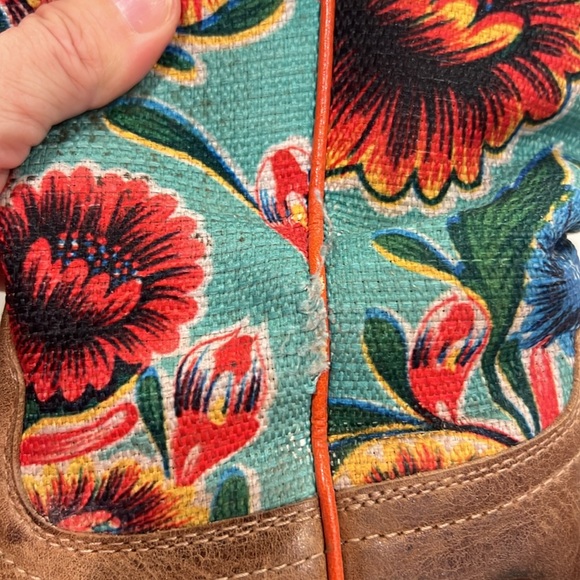 Ariat® Ladies Circuit Champion Floral Brown & Turquoise Boots - Picture 14 of 16